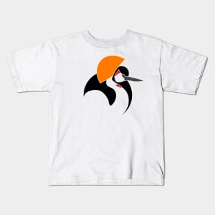 Grey Crowned Crane Kids T-Shirt